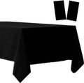 2 Pack Plastic Tablecloths Disposable Table Covers Plastic Table Cloths for BBQ Picnic Birthday Wedding Parties Waterproof and Oil-proof Table Cloth Light Weight Thin Black TableCover 54 x 108 In