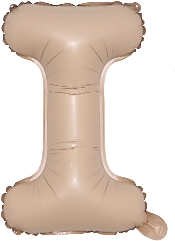 16 inch Caramel Foil Letter Alphabet number Balloon Happy Birthday Party Balloons Wedding Decoration Kids Toys Baby Shower Air Balloon (16 inch Caramel I)