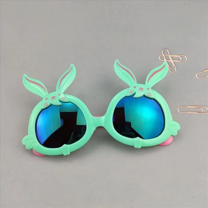 Easter Bunny Sunglasses Photo Booth Props, Rabbit Shaped Novelty Glasses for Party Decorations, Easter Event Costume Accessories, 6 Pack