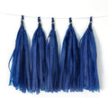 9.8in Tissue Paper Tassel DIY Hanging Paper Decorations Party Garland for Parties, Weddings, Festivals, Baby Showers - 20PCS (Royal Blue 25cm)