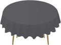 Silver Plastic Tablecloths 2 Pack Galaxy Gray Disposable Table Covers 84 Inch Circle Bridal Shower Party Tablecovers PEVA Dark Grey Table Cloths for Picnic Birthday Wedding's 6 ft Round Table Use