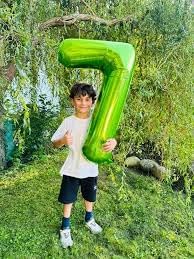 Light Green 7 Balloon, Number Balloons 40 Inch, 7th Birthday Decorations for Girls Kids, Party Decoration for Women, Number 7 Balloon