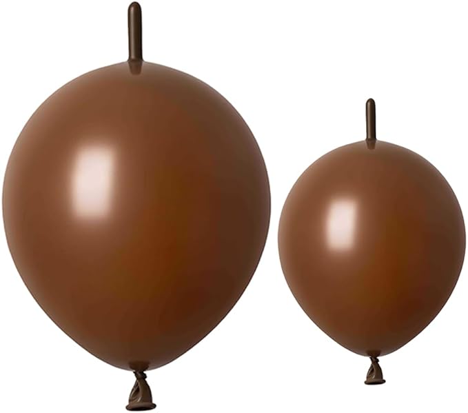 Link Balloons Brown 6 Inch 12 Inch Latex Quick Linkale Balloon 160 Pcs for Birthday, Halloween, Christmas, Party Festival Decorations
