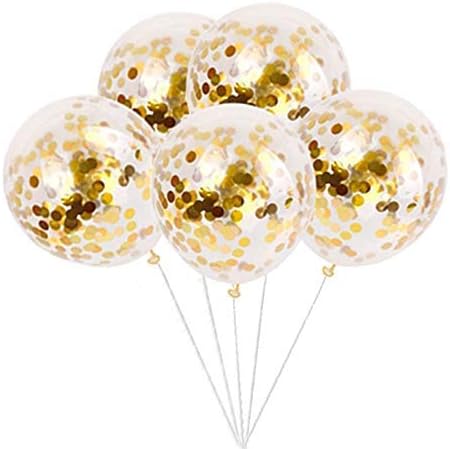 Tellpet Black HAPPY BIRTHDAY Banner with 5 pcs Gold Confetti Balloons