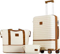 Joyway 24 Inch Checked Luggage, Expandable Suitcase with Spinner Wheel, 3 Piece Hard Shell Luggage Set with TSA Lock(White)