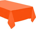 3 Pack Plastic Tablecloth Rectangle 54" X 108" Premium Disposable Table Cover for Party Birthday Wedding (Orange)