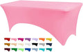 Table Covers for 6 Foot Tables, Hot Pink Washable and Wrinkle Resistant Stretch Tablecloths Rectangle 6ft for Events, Wedding, Banquets, Parties