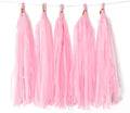 Pink Tissue Paper Tassel DIY Hanging Paper Decorations Party Garland for Parties, Weddings, Festivals, Baby Showers - 20PCS (PINK 35CM)