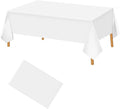 Hxezoc White Disposable Plastic Tablecloth, 54 x 108 Inches Waterproof Table Cover for Wedding Birthday Party Baby Shower Decorations Outdoor Indoor Party Supplies