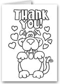 Stonehouse Collection | Kids Thank You Dog Color-In Card | Fun and Creative Thank You Card for Kids (Thank You Dog)