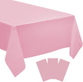 3 Pack Pink Disposable Tablecloth, 54" x 108" Plastic Table Covers, Decorative Rectangle Tablecloth for Parties, Events, Wedding, Inddors & Outdoors