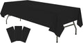 Plastic Black Tablecloths 3 Pack Disposable Table Covers 54 x 108 inch. Pitch Onyx Black Table Cloths for Parties Birthdays Weddings Anniversary BBQ Picnic, Fits 6 to 8 Foot Rectangle Tables