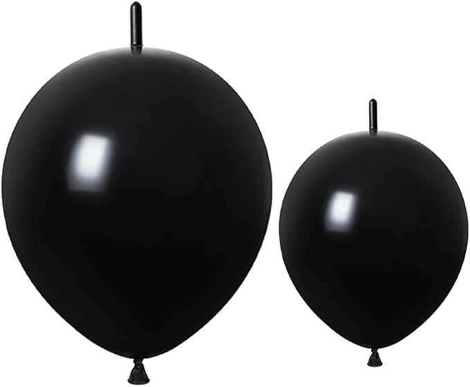 Link Balloons Black 6 Inch 12 Inch Latex Quick Linkale Balloon 160 Pcs for Birthday, Halloween, Christmas, Party Festival Decorations