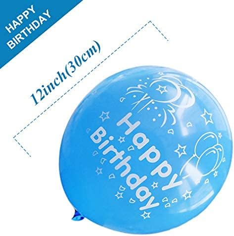 Happy Birthday Balloons 52 Pcs Colorful Latex Balloons with "Happy Birthday" Printed for Kids Birthday Party Decoration