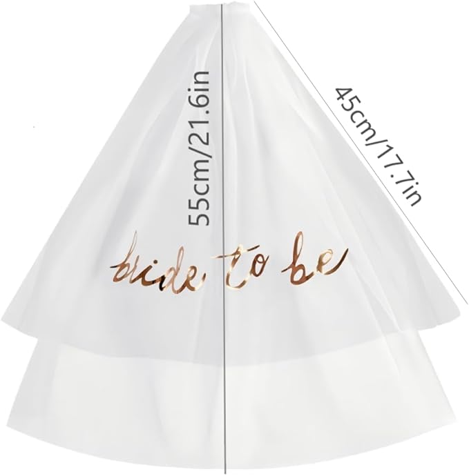 Bridal veil Bride to Be Gold Foil Print Veil for Bachelorette Party Bridal Shower Wedding Veil Engagement Party Favors