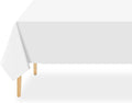 QIKSION White Plastic Table Cloth Disposable 2 Pack, 54 x 108 Inch Tablecloths for Party, Picnic, Birthday, Rectangle Table Cover