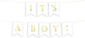 Andaz Press Baby Shower Hanging Bunting Pennant Party Banner with String, Metallic Gold Ink, It's a Boy!, 4-Feet, 1-Set, Includes String
