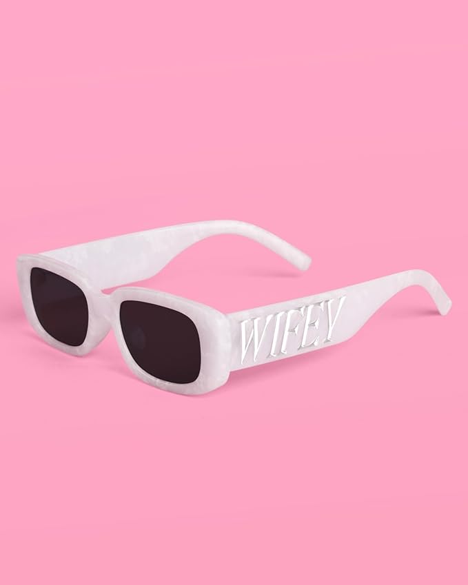 xo, Fetti Wifey Sunglasses - White Marble Sunnies | Bachelorette Party, Bridal Shower, Engagement, Beach, Bride To Be Gift, Wifey Accessories