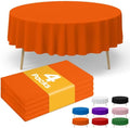 Orange Plastic Table Cloth - 4 Pack 84" Round Disposable Tablecloths for Round Tables, Table Cover for Holiday Parties & Gatherings