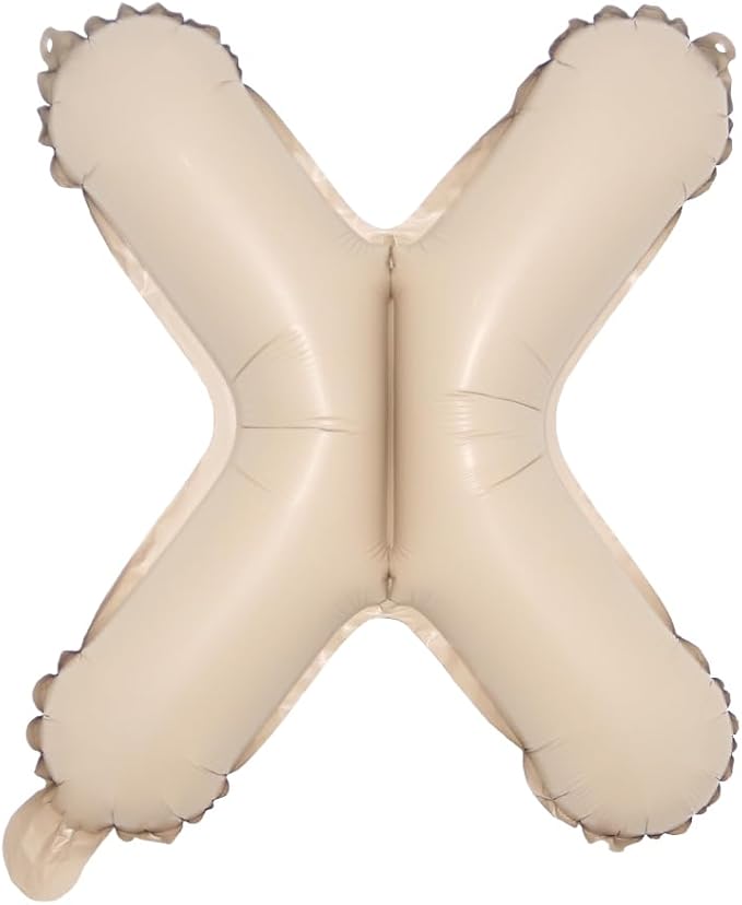 16 inch Caramel Foil Letter Alphabet number Balloon Happy Birthday Party Balloons Wedding Decoration Kids Toys Baby Shower Air Balloon (16 inch Caramel X)