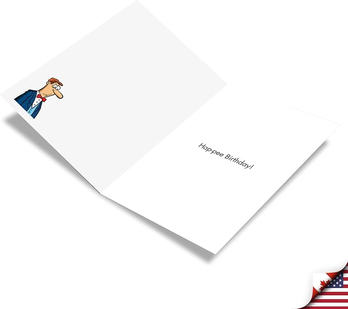 NobleWorks - 1 Funny Birthday Card - Colorful Cartoon Comedic Jokes, Bday Notecard - No Place To Go C2396BDG