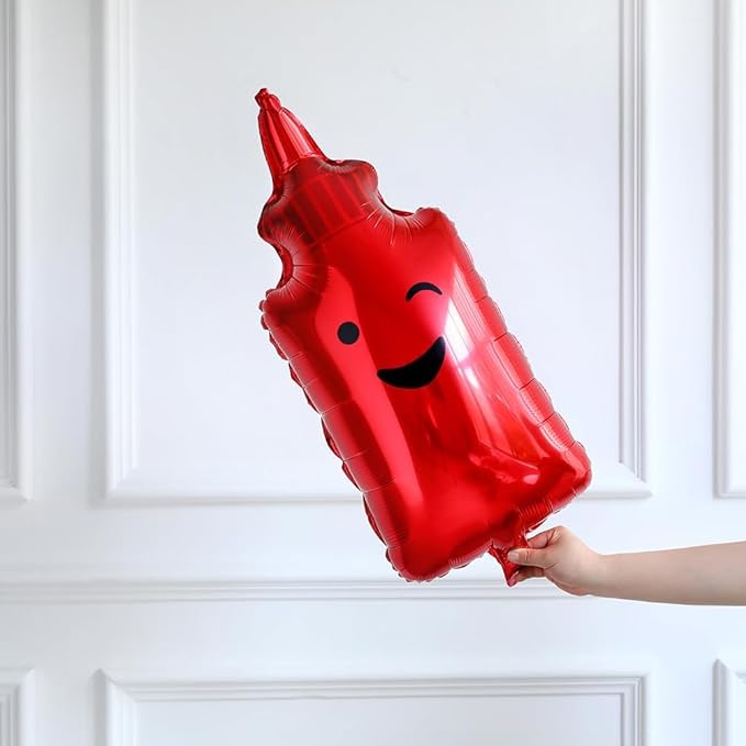 BBQ Balloon Garland Arch Kit 145Pcs Red and Yellow Balloons with BBQ Pig and Sauce Bottle Foil Balloons for Picnic Boy or Girl Barbeque Gender Reveal Baby Q Baby Shower Party Decorations