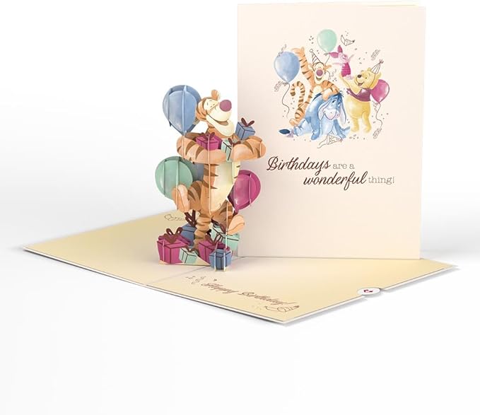 Lovepop Magical Disney Winnie the Pooh 3D Pop-Up Birthday Card - for Him, Her, Kids, Boys, Girls, Men, Women - 5" x 7" - Envelope Included
