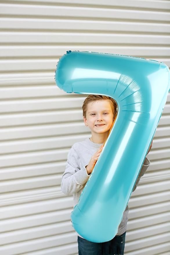 Numbers Balloon 3, 40 Inch Large Pastel Blue Balloon for Three Year Old Birthday Decor, 3 13 30 31 Birthday Party Decorations for Wedding Supplies