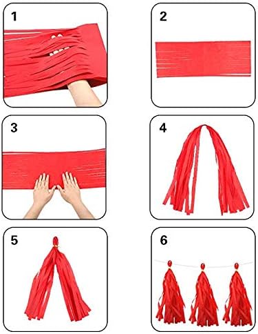 Tissue Paper Tassel DIY Hanging Paper Decorations Party Garland for Parties, Weddings, Festivals, Baby Showers - 20PCS (Green, 35CM)