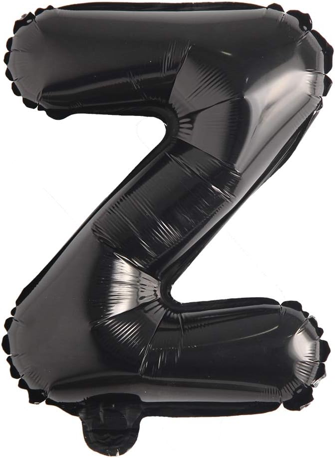 16" inch Single Black Alphabet Letter number Balloons Aluminum Hanging Foil Film Balloon Wedding Birthday party decoration banner Air Mylar Balloons (16 inch Black Z)