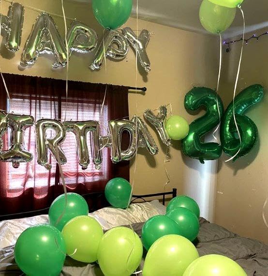 40 Inch Green 3 Large Number Balloon, 3 13 23 30 33 36 Green Birthday Party Decorations, Number Three Foil Balloons for Anniversary Party Graduations Celebration Supplies