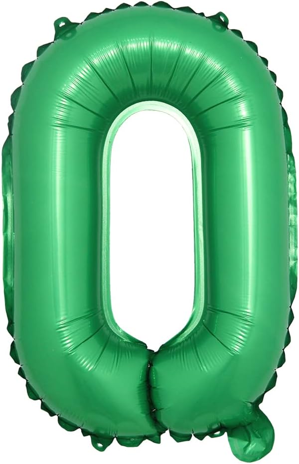 16 inch Green Alphabet Letter and Number Balloons Set Package, Aluminum Hanging Foil Film Banner Mylar Balloon for Birthday Party Decoration Custom Word (A-Z, 0-9) (16 inch Green O)