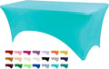 Table Covers for 6 Foot Tables, Turquoise Washable and Wrinkle Resistant Stretch Tablecloths Rectangle 6ft for Events, Wedding, Banquets, Parties