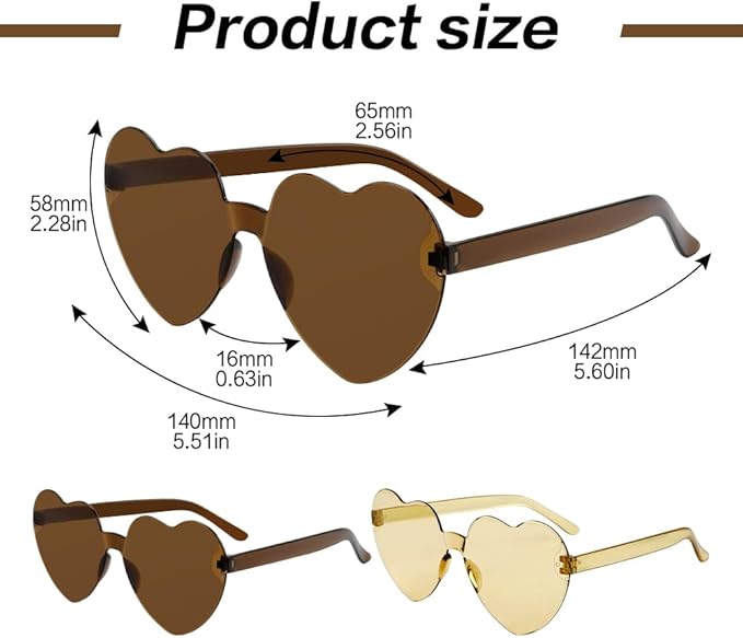 Heart Sunglasses 2 Pairs Heart Shaped Sunglasses Womens Heart Glasses Rave Sunglasses for Women Party Favors