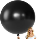 KALOR Black Giant Balloons 36 Inch Large Latex Balloons, 4 Pack Jumbo Round Helium Balloon for Birthday Bridal Shower Wedding Baby Shower Party Decorations