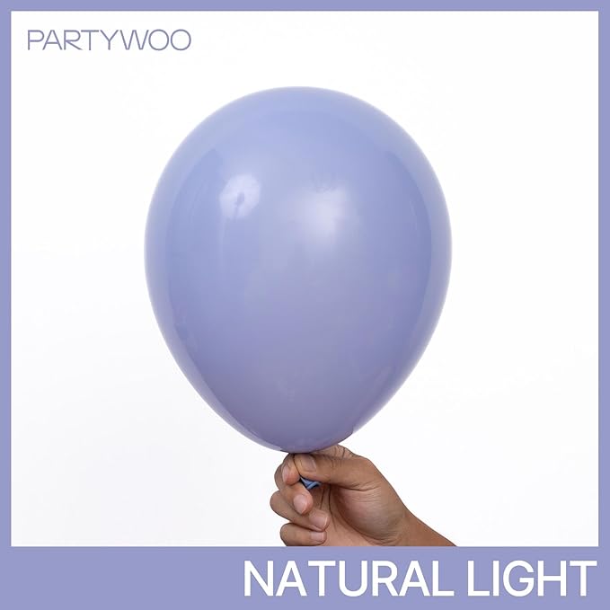 PartyWoo Dusty Purple Balloons 50pcs 12 Inch Lavender Lilac Boho Neutral Balloons for Graduation Baby Shower Bridal Shower Wedding Engagement Cat Tornado Theme Birthday Party Decorations Purple-F49