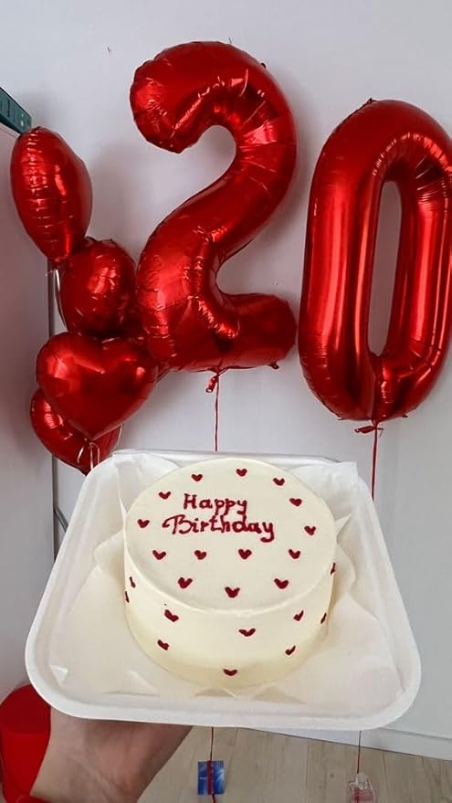 21 Balloon Number, Red Number 21st Birthday Balloons 40 Inch, 21 or 12 Years Old Red Birthday Decorations for Men Women Him Her, 21st Anniversary Decorations