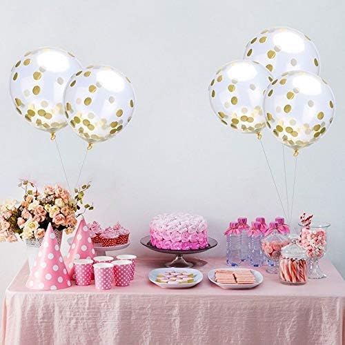Tellpet Black HAPPY BIRTHDAY Banner with 5 pcs Gold Confetti Balloons