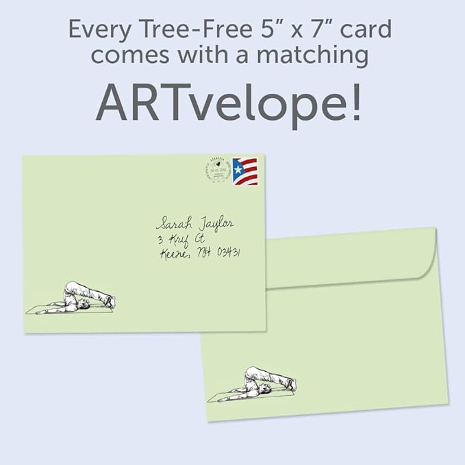 Tree-Free Greetings - Birthday Card - Artful Designs - 1 Card + Matching Envelope - Made in USA - 100% Recycled Paper - 5 x 7 - Yoga or Vodka (GO61230)