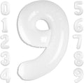 40 Inch White Numbers 9 Balloon, Balloons Decorations for 9 19 90 Birthday Party, Engagement, Wedding, Graduations, Photo Shoot Supplies