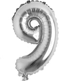 16" inch Single Silver Alphabet Letter number Balloons Aluminum Hanging Foil Film Balloon Wedding Birthday party decoration banner Air Mylar Balloons (16 inch Silver 9)