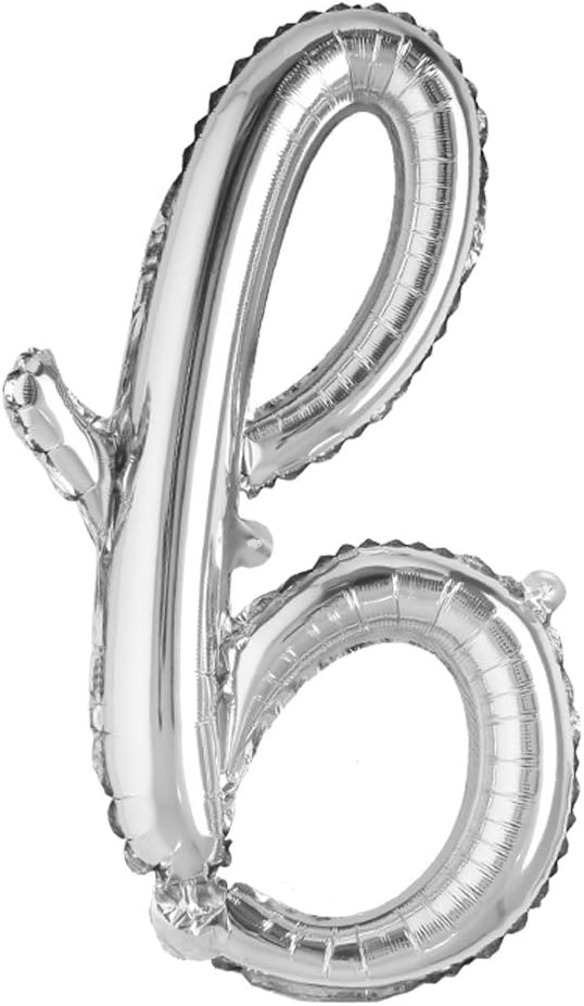 18 inch silver lowercase Happy Birthday Balloon Letter Ballon Wedding Balloon Birthday Party Decorations Kid Adult Name Baloon (18 inch Silver b)
