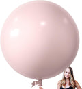 KALOR 36 Inch Giant Light Pink Balloons, 6 Pack Large Round Light Pink Latex Balloons for Anniversary, Birthday, Christmas, Wedding, Baby Shower Party Decorations