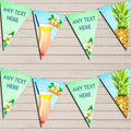 Luau Paradise Hawaiian Beach Pineapple Personalized Birthday Party Bunting - Hanging Party Decoration - Birthday Party Banner Garland | Decorative Party Supplies