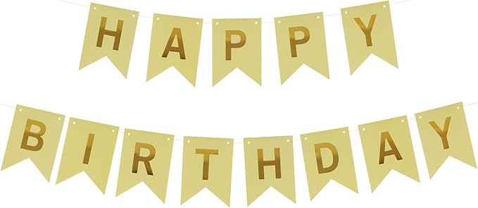ZHENGYE Happy Birthday Banner Yellow Birthday Decoration Sign Birthday Party Decorations Supplies
