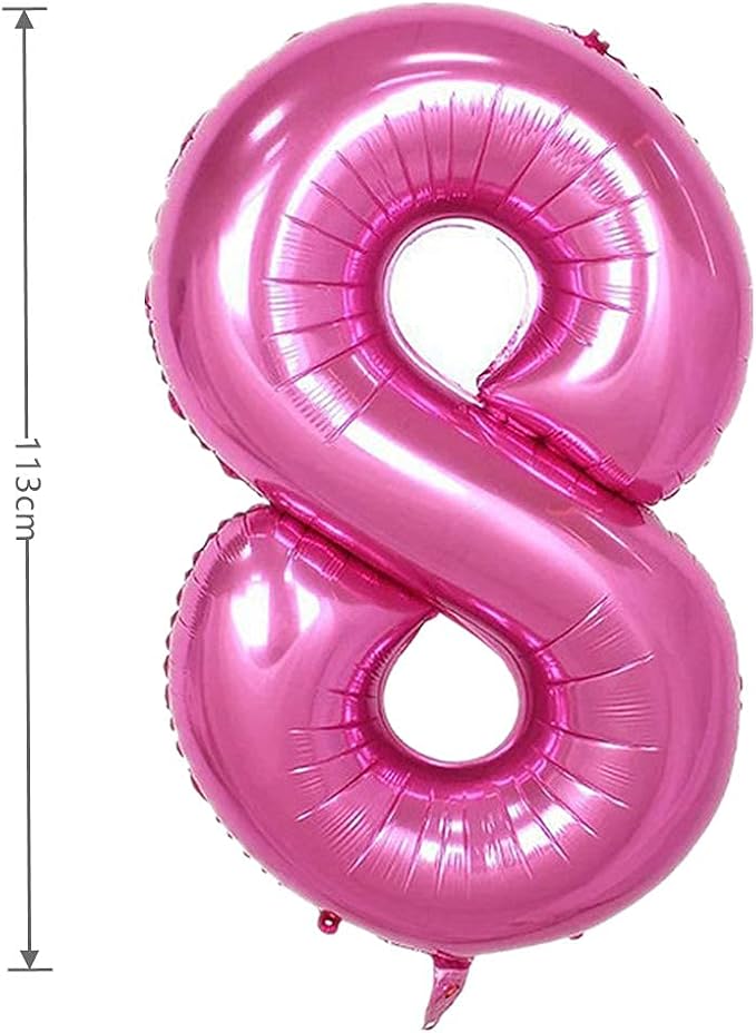 40 Inch Large Foil Helium Number Balloon Birthday Wedding Party 0-9 (Pink, 8)