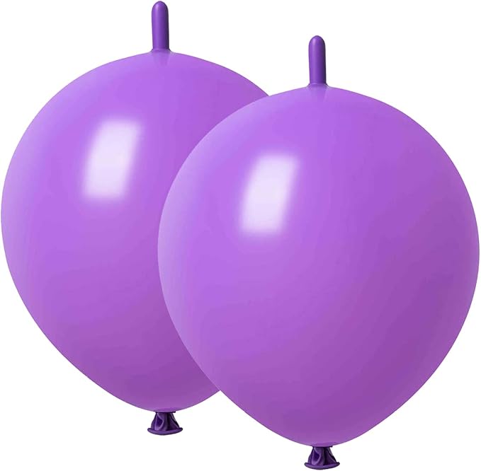 Link Balloons Purple 12 Inch Latex Quick Linkale Balloon 160 Pcs for Birthday, Halloween, Christmas, Party Festival Decorations
