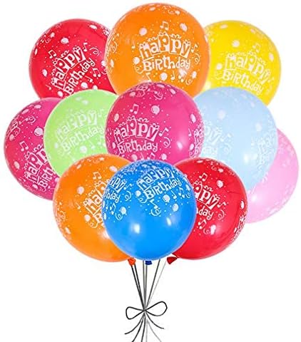 Happy Birthday Balloons 52 Pcs Colorful Latex Balloons with "Happy Birthday" Printed for Kids Birthday Party Decoration