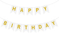 Happy Birthday Banner Decoration with Shiny Letters Glitter White Gold Birthday Banner Sign Birthday Party Decorations Supplies