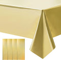 4 pcs Gold Tablecloth Plastic -Stunning Metallic Matte Finish, 40" x 108" New Year Table Cloth, Perfect for Bachelorette Wedding Graduation Birthday Party Anniversary Event Decorations
